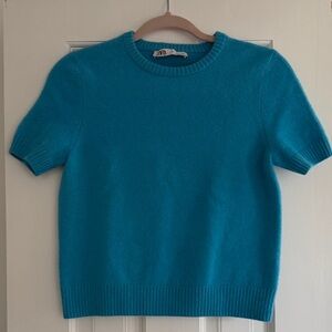 Zara Teal Crew Neck Women's Sweater